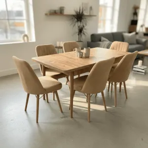 Padidinamas stalas Mila + 6 kėdės